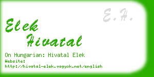 elek hivatal business card